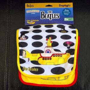 The Beatles Yellow Submarine Kids Baby Bib Set Yellow Black White Red NWT